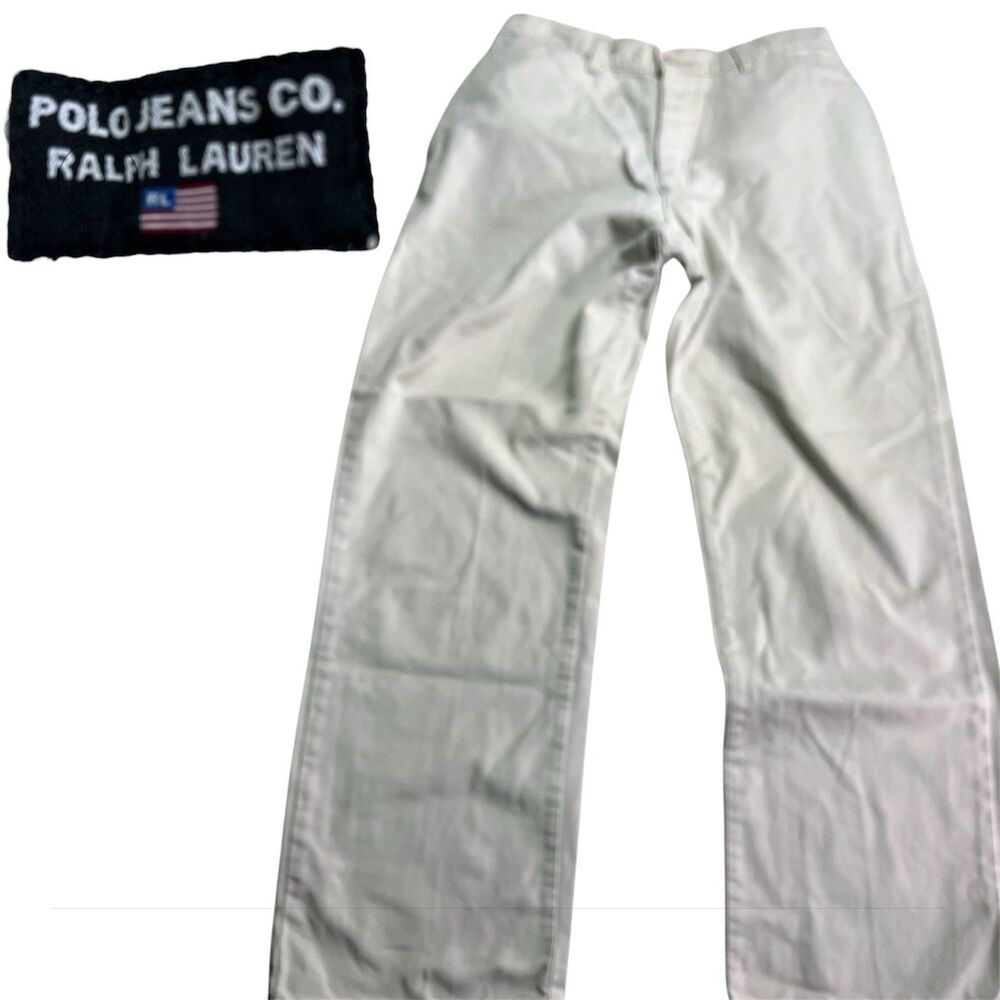 Ralph Lauren Polo Jean Co Women's 8 (28x29) Flat Front Khaki Pants Beige Cotton